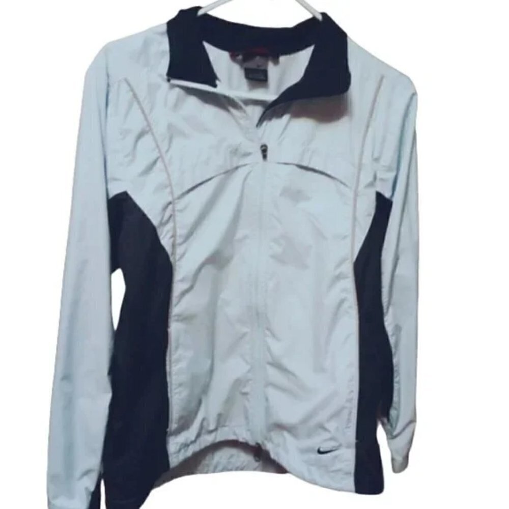 BLUE AND BLACK NIKE WINDBREAKER JACKET